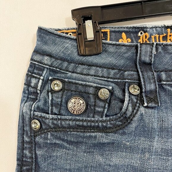 Rock Revival Celine Boot Medium Wash Denim Jean Shorts - Size 28 - Picture 3 of 9